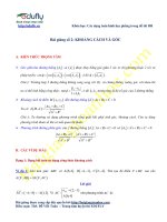 Bài giảng số 2: Bài toán về khoảng cách và góc của hình học giải tích trong mặt phẳng