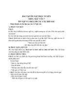 bài tập ôn tập trực tuyếnmôn ngữ văn 7ôn tập và trả lời các câu hỏi sau