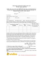 Tải Mẫu phiếu yêu cầu cung cấp thông tin, dữ liệu, sản phẩm đo đạc cho tổ chức nước ngoài - HoaTieu.vn