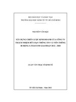 (Luận văn thạc sĩ) xây dựng chiến lược kinh doanh của công ty TNHH thông tin và viễn thông di động s telecom giai đoạn 2012 2020 