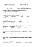 Tải Đề thi học kỳ 2 môn Tiếng Anh lớp 8 trường THCS Lương Thế Vinh, An Giang năm học 2013 - 2014 - Đề kiểm tra học kỳ 2 môn tiếng Anh lớp 8