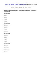Tải Trắc nghiệm Ngữ âm tiếng Anh lớp 9 Unit 5 Wonders Of Viet Nam - Bài tập Tiếng Anh 9 mới theo từng Unit có đáp án