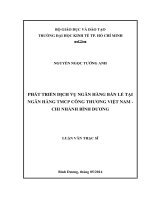 (Luận văn thạc sĩ) phát triển dịch vụ ngân hàng bán lẻ tại ngân hàng thương mại cổ phần công thương việt nam   chi nhánh bình dương 