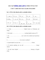 Tải Bài tập tiếng Anh lớp 5 Unit 7 How do you learn English? - Tiếng Anh 5 Unit 7 How do you learn English?| Bài tập Unit 7 lớp 5 có đáp án