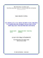 (Luận văn thạc sĩ) tác động của các nhân tố đến tăng trưởng của khối doanh nghiệp ngoài nhà nước trên địa bàn thành phố hồ chí minh  