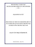 (Luận văn thạc sĩ) phân tích các nhân tố ảnh hưởng đến tỷ suất sinh lời tại ngân hàng TMCP công thương việt nam 