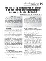 Ứng dụng bài tập nhằm phát triển sức bền tốc độ cho nam sinh viên chuyên ngành bóng ném khoa giáo dục thể chất - Đại học Huế