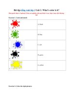 Tải Bài tập tiếng Anh lớp 1 Unit 1: What color is it? - Sách Chân trời sáng tạo Tiếng Anh lớp 1 Unit 1: What color is it?