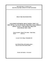 (Luận văn thạc sĩ) gỉai pháp mở rộng hoạt động cho vay tiêu dùng tại ngân hàng thương mại cổ phần đông nam á   chi nhánh chợ lớn  