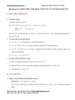 Bài giảng số 3: Công thức nhị thức newton và các dạng toán trong đề thi đại học