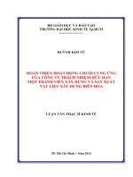 (Luận văn thạc sĩ) hoàn thiện hoạt động chuỗi cung ứng của công ty trách nhiệm hữu hạn một thành viên xây dựng và sản xuất vật liệu xây dựng biên hòa  