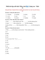 Tải Phiếu bài tập cuối tuần Tiếng Anh lớp 4 nâng cao - Tuần 11 - Bài tập cuối tuần 11 Tiếng Anh lớp 4 có đáp án