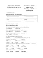 Tải Đề kiểm tra 1 tiết môn tiếng Anh lớp 6 Thí điểm trường THCS Nguyễn Văn Tư, Bến Tre năm học 2019 - 2020 - Đề kiểm tra tiếng Anh 6 mới có đáp án