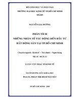 (Luận văn thạc sĩ) những nhân tố tác động đến đầu tư bất động sản tại TPHCM  