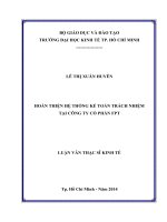 (Luận văn thạc sĩ) hoàn thiện hệ thống kế toán trách nhiệm tại công ty cổ phần FPT 