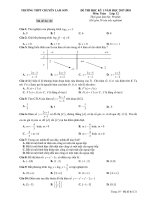 Đề thi học kỳ 1 môn toán lớp 12 năm 2017-2018 của THPT chuyên Lam Sơn Thanh Hóa