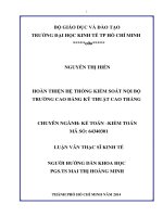 (Luận văn thạc sĩ) hoàn thiện hệ thống kiểm toán nội bộ trường cao đẳng kỹ thuật cao thắng  
