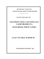 (Luận văn thạc sĩ) giải pháp nâng cao năng lực cạnh tranh của ngân hàng TMCP á châu 