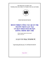 (Luận văn thạc sĩ) hoàn thiện công tác quản trị nguồn nhân lực tại ủy ban nhân dân huyện giồng trôm   bến tre  