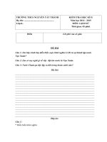 Tải Đề kiểm tra học kì 2 môn Lịch Sử lớp 6 năm 2015 trường THCS Nguyễn Tất Thành, Phú Yên - Đề thi học kì 2 lớp 6 môn Sử có đáp án