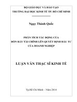 (Luận văn thạc sĩ) phân tích tác động của đòn bẩy tài chính lên quyết định đầu tư của doanh nghiệp 