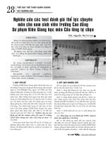 Nghiên cứu các test đánh giá thể lực chuyên môn cho nam sinh viên trường Cao đẳng Sư phạm Kiên Giang học môn Cầu lông tự chọn