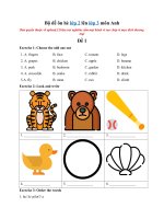 Tải Bộ đề ôn hè lớp 2 lên lớp 3 môn Anh (Tháng 8) - Ôn tập Tiếng Anh lớp 2 cả năm có đáp án