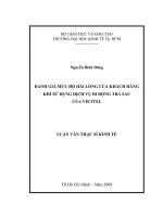 (Luận văn thạc sĩ) đánh giá mức độ hài lòng của khách hàng khi sử dụng dịch vụ di động trả sau của viettel 