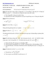 Đề thi học kỳ 2 môn toán lớp 11 THPT chuyên Hà Nội -Amsterdam năm 2013
