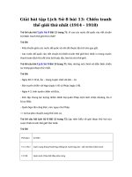 Tải Giải bài tập Lịch Sử 8 bài 13: Chiến tranh thế giới thứ nhất (1914 - 1918) - Giải bài tập Lịch sử rút gọn lớp 8 bài 13