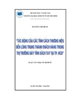 (Luận văn thạc sĩ) tác động của các tính cách thương hiệu đến lòng trung thành khách hàng trong thị trường máy tính xách tay tại thành phố hồ chí minh  