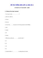 Tải 20 đề thi học kì 2 lớp 11 môn tiếng Anh có đáp án - Đề kiểm tra tiếng Anh lớp 11 học kì 2 năm 2019 - 2020