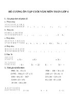 Tải Đề cương ôn tập học kì 2 môn Toán lớp 4 - Bài tập toán lớp 4 học kỳ 2