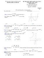 Tải Đề thi thử THPT Quốc gia môn Toán năm 2019 trường THPT Lý Thái Tổ - Bắc Ninh lần 1 - Đề thi thử THPT QG môn Toán có đáp án