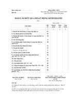 báo cáo kết quả hoạt động kinh doanh