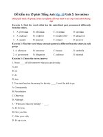 Tải Đề kiểm tra 15 phút Tiếng Anh lớp 10 Unit 5: Inventions - Bài tập Tiếng Anh 10 Unit 5 có đáp án