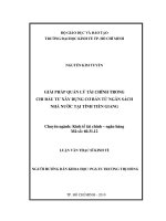 (Luận văn thạc sĩ) giải pháp quản lý tài chính trong chi đầu tư xây dựng cơ bản từ ngân sách nhà nước tại tỉnh tiền giang 