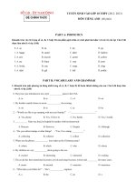 Tải Đề thi Tiếng Anh tuyển sinh vào lớp 10 tỉnh Nam Định năm 2012 - 2013 - Đề thi Tiếng Anh có đáp án