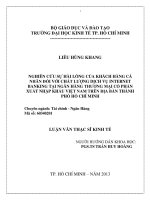 (Luận văn thạc sĩ) nghiên cứu sự hài lòng của khách hàng cá nhân đối với chất lượng dịch vụ internet banking tại ngân hàng thương mại cổ phần xuất nhập khẩu việt nam trên địa bàn thành phố hồ chí minh 