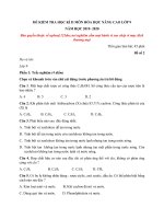 Tải Đề thi cuối học kì 2 lớp 9 môn Hóa học nâng cao (số 2) - Đề kiểm tra Hóa học 9 kì 2 có đáp án