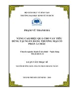 (Luận văn thạc sĩ) nâng cao hiệu quả cho vay tiêu dùng tại ngân hàng thương mại cổ phần á châu 
