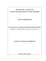 (Luận văn thạc sĩ) các yếu tố tác động đến tổng số thu thuế   nghiên cứu trường hợp các quốc gia đông nam á  