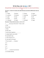 Tải Đề thi tiếng Anh vào lớp 6 năm 2020 - 2021 - Đề 5 - Đề tuyển sinh vào lớp 6 môn tiếng Anh năm 2020 có đáp án