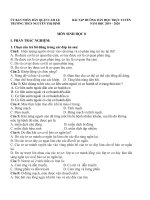 môn sinh học 8i phần trắc nghiệm 1 chọn câu trả lời đúng trong các đáp án sau câu1