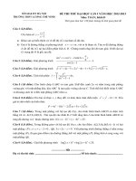 Đề thi thử đại học lần 1 khối D môn toán năm 2013 trường THPT Lương Thế Vinh Hà Nội