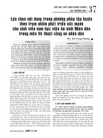 Lựa chọn nội dung trong phương pháp tập luyện theo trạm nhằm phát triển sức mạnh cho sinh viên nam học viện An ninh Nhân dân trong môn Võ thuật công an nhân dân