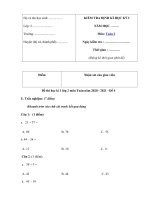 Tải Đề thi học kì 1 lớp 2 môn Toán năm 2020 - 2021 - Đề 4 - Đề thi học kì 1 môn Toán lớp 2