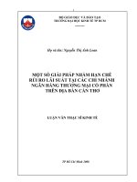 (Luận văn thạc sĩ) một số giải pháp nhằm hạn chế rủi ro lãi suất tại các chi nhánh ngân hàng thương mại cổ phần trên địa bàn cần thơ 