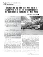 Ứng dụng bài tập nhằm phát triển tốc độ di chuyển trong đánh cầu cho nam vận động viên đội tuyển cầu lông trường đại học Hùng Vương