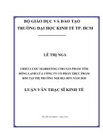 (Luận văn thạc sĩ) chiến lược marketing cho sản phẩm tôm đông lạnh của công ty cổ phần thực phẩm BIM tại thị trường nội địa  đến năm 2020 